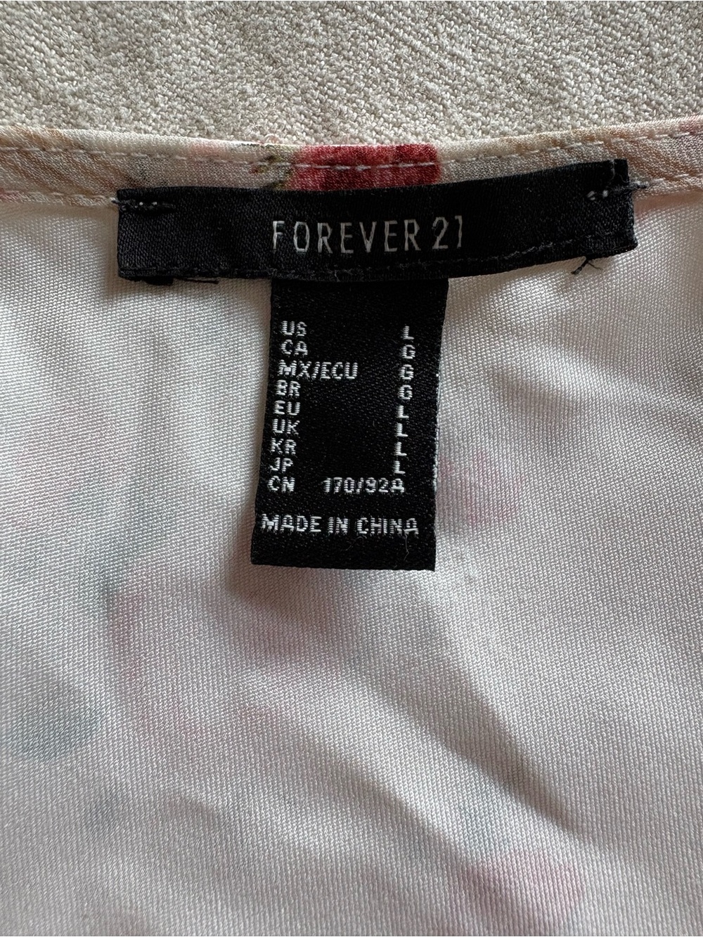 Forever 21 White Blouse with Subtle Pink Floral Accents - Picture 3 of 4